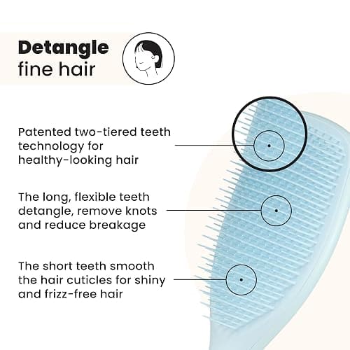 Tangle Teezer Fine & Fragile Ultimate Detangler Brush, Dry & Wet Hair Brush to Detangle & Reduce Breakage, Large, Seafoam Blue thumbnail 2