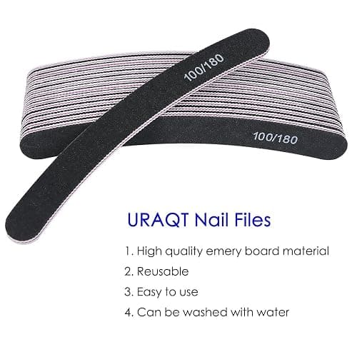 URAQT 15pcs Lime à Ongles Professionnelle, limes à ongles professionnelles double-face Grain 100/180 pour Manucure Cosmétique, Salon de Coiffure, Animaux Domestiques, Maison thumbnail 2