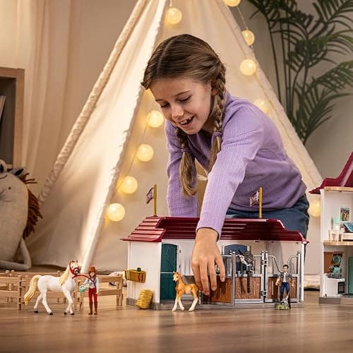 Schleich Horse Club - 179 PC Lakeside Country House and Stable Playset with Horse Figurines, Poseable Characters and Accessories - Realistic Farm Toys for Girls and Boys - Kids Ages 5+ | 42706 thumbnail 2