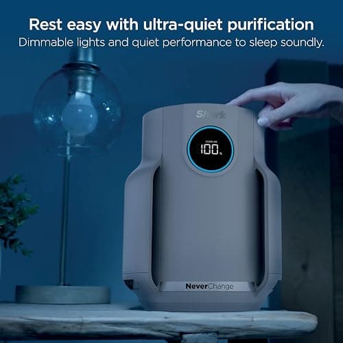 Shark Air Purifier for Home, NeverChange Compact Pro, for Bedroom, Nursery, Home Office, Dorm, HEPA-Exceeding Filter, Captures Pollutants, Pet Dander, Dust, Odor, Smoke, and More, HP071BRN, Winter Fog thumbnail 9