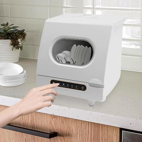 Portable Countertop Dishwasher, Mini Dishwasher, Full Panel Control Dish Washing Machine Portable Compact Dish Washing 5 Wash Programs of 2-6 Sets Dishes with 360° Spray Arms for Small-Sized Houses thumbnail 5