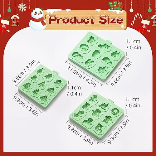 KALAIEN 3 Pcs Christmas Chocolate Molds,Christmas Tree Cake Mold,Santa Claus Fondant Candy Mold for Clay,Candle,Cake Topper Decoration Supplies thumbnail 3