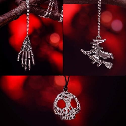 Hicarer 80 Pieces Antique Silver Pendants Charms Pendants Halloween Jewelry Making Accessory for DIY Necklace Bracelet thumbnail 5