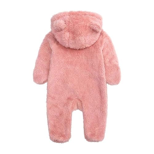 Newborn Baby Jumpsuit Hooded Fleece Rompers Long Sleeve Onesies Outwear Outfits thumbnail 2