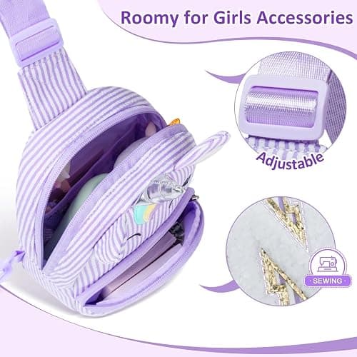 COSHAYSOO Purple Purse for Little Girls 3-5 4-6 6-8 8-10 Unicorn Birthday Party Easter Gifts for Kids Flower Girl Dance Recital Performance Travel Trip Favors Initial Letter K thumbnail 4