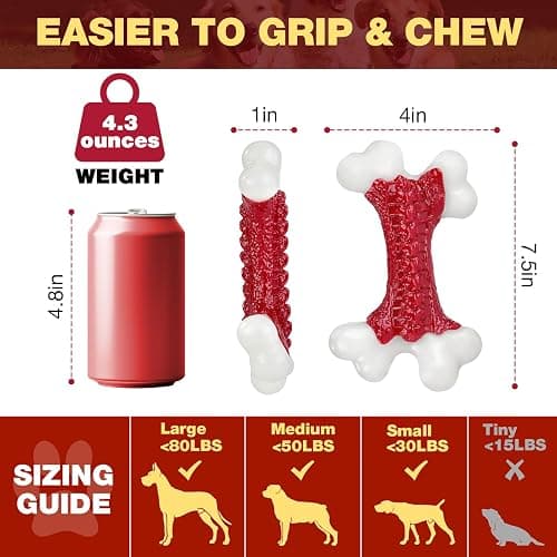 Kseroo Tough Dog Toys, Toys for Aggressive Chewers Large Breed, Chew Dogs, Bone Toy Nylon Dogs Almost Indestructible thumbnail 9