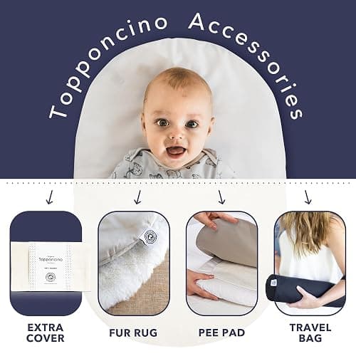 Montessori Topponcino Baby Stützkissen (Natürliche Farbe) | Luxuriöses Babynest aus 100% natürlicher Baumwolle für den Komfort Ihres Neugeborenen | Authentische Montessori Babyausstattung thumbnail 9