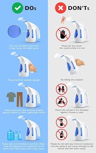 HiLIFE Steamer for Clothes, Portable Handheld Design, 240ml Big Capacity, 700W, Strong Penetrating Steam, Removes Wrinkle, for Home, Office(ONLY FOR 120V) thumbnail 7