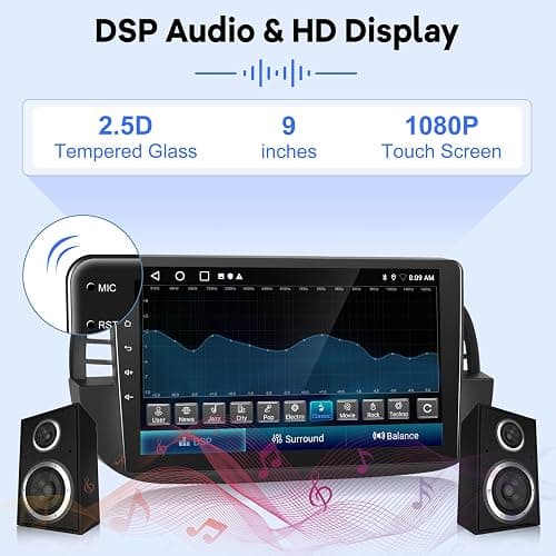 [2G+64G] Radio for Fiat 500 2007-2015, Android Fiat 500 Car Stereo with 9 inch Touch Screen, Wireless Carplay/Android Auto/1080P/Bluetooth/WiFi +AHD Backup Camera thumbnail 8
