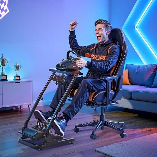 VEVOR Racing Wheel Stand, Adjustable & Foldable Simulator Stand for Logitech G29 G27 G920 G923, Thrustmaster T300RS T300GT T248 TS-PC TSXW Gaming Cockpit,Pedals Simulator NOT Included | Fit for Logitech G29 G27 G920 G923, Thrustmaster T300RS T300GT T248 TS-PC TSXW Gaming Cockpit, Pedals Simulator NOT Included thumbnail 8