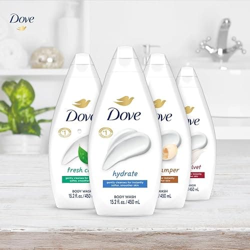 Dove Moisturizing Body Wash, Variety 6-Pack, 15.2 Oz Ea | Hydrate 2-Pack + Gentle Pamper, Fresh Care, and Silky Velvet | Moisturizing Shower Gel Liquid, Instantly Replenish Dry Skin thumbnail 5