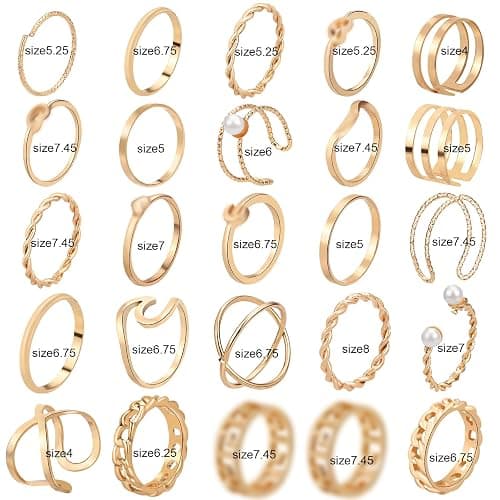 ONESING 18-31 Pcs Knuckle Rings for Women Stackable Rings Sets Vintage Joint Finger Rings Gold Rings Set for Women Men Hollow Carved Flowers Crystal Rings thumbnail 2