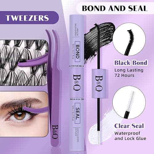 DIY Lash Extension Kit 280pcs Individual Lashes Cluster D Curl Eyelash Extension Kit Lash Clusters with Lash Bond and Seal and Lash Applicator Tool for Self Application (KIT,30D+40D-9-16MIX) thumbnail 5