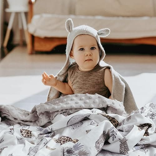 Baby Blanket Newborn Gifts, Soft Plush Blankets with Dotted Backing, Oeko-tex100, Essentials for Unisex, Toddlers, Boys Girls 75x100cm (Lion) thumbnail 6