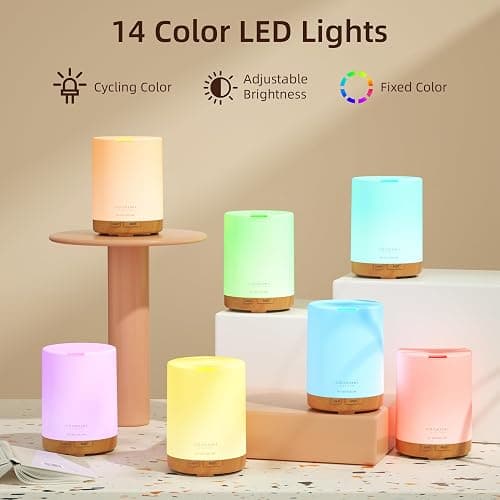 ASAKUKI 300ml Essential Oil Diffuser, Aromatherapy Ultrasonic Cool Mist Essential Oil Diffuser with 7 Color Lights, Auto Shut-Off for Home Bedroom Office thumbnail 3