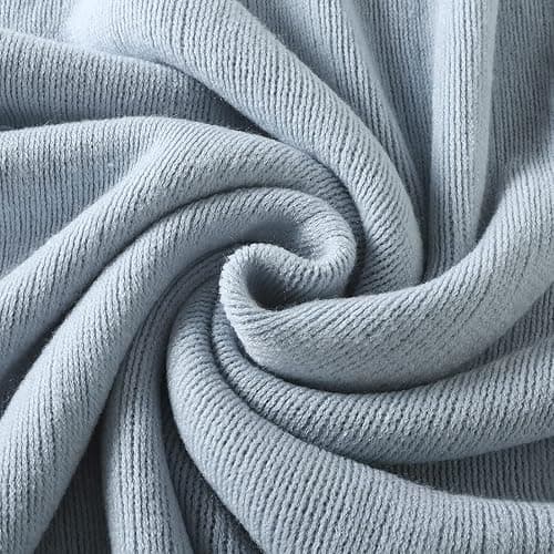 Homiest Decorative Knitted Throw Blanket with Fringe Soft & Cozy Tassel Blanket for Couch Sofa Bed (Pale Blue,50x60) thumbnail 7