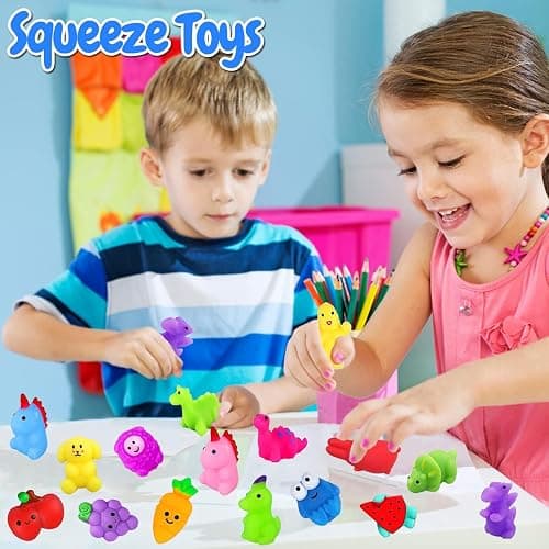 Pack of 60 Squishy, Kawaii Squeeze Toy, Anti-Stress Toy with Different Animal Motifs, Mochi Squishy, Fidget Toys, Give Aways Children's Birthday, Mochi, Squishy, Squeeze Toy (Random) thumbnail 6