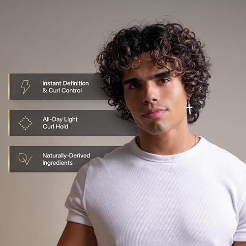 BASED Curl Cream for Men, Curl Defining Cream for Curly Hair, No Harsh Chemicals or Artificial Fragrance, Medium Hold, Hydrates & Nourishes with Agave, Silk Protein & Castor Oil, 8.5 oz (Pack of 1) thumbnail 4