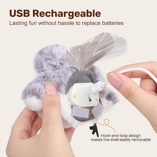 Potaroma Cat Toys Flapping Bird (No Flying), Lifelike Sandpiper Chirp Tweet, Rechargeable Touch Activated Kitten Toy Interactive Cat Exercise Toys for All Breeds Cat Kicker Catnip Toys 4.0" thumbnail 5