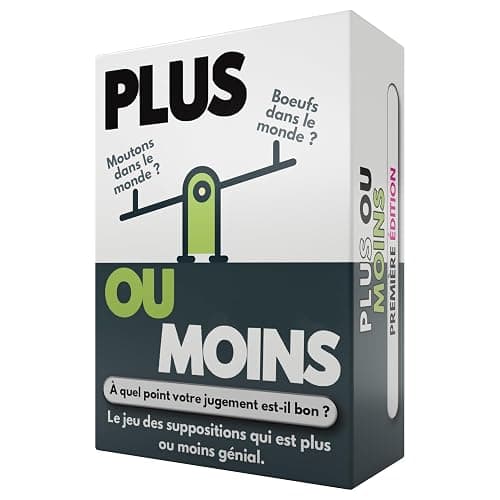 More or Less: Plus ou Moins | Version Française | Jeux de Cartes Amusants pour Les Adultes & Les Enfants | - Image 1