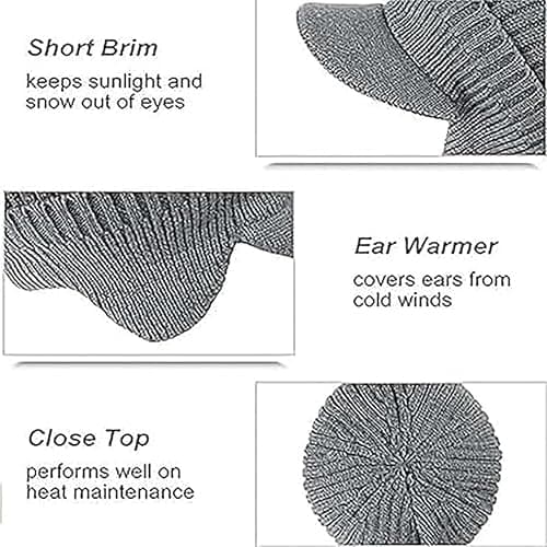 UUXUUX Cozy Head Beanie Winter Hat with Ear Flaps, Brim,Soft Knit Hat for Men, Women,Ideal for Hiking,Skiing & Outdoor thumbnail 3