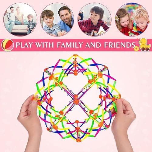 2PCS Expandable BreathingColorful Inflatable Ball Expandable Magic Ball - Stress Reliever Fidget Toys - Breathing Magic Collapsible Ball Toys for Kids & Adults Stress Needs - for Yoga,ADHD (2PCS) thumbnail 3
