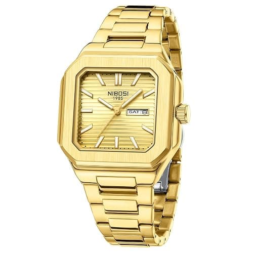 NIBOSI Men Watches Analog Quartz Stainless Steel Silver Watches for Men Waterproof Business Classic Watch with Day and Date Display Wrist Watch for Work and Casual Wear - Image 1