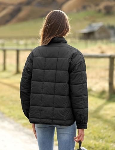 Bianstore Women's Oversized Splice Quilted Lightweight Puffer Jacket Casual Padded Coat thumbnail 4
