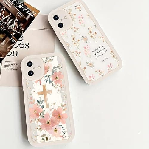 Aoldimu 2 Pack Floral Christian Cross Jesus Bible Verse Phone Cases for iPhone 16 for Women Girls,Soft Shockproof Protective Cover with Christian Quotes for iPhone 16 6.1 " thumbnail 7