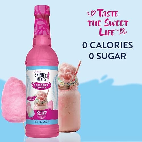 Jordan's Skinny Mixes Sugar Free Syrup, Cotton Candy Flavor, Fruit Flavored Water Enhancer, Drink Mix for Ice Tea, Lemonade & More, Zero Calorie Flavoring, Keto Friendly, 25.4 Fl Oz, 1 Pack thumbnail 3