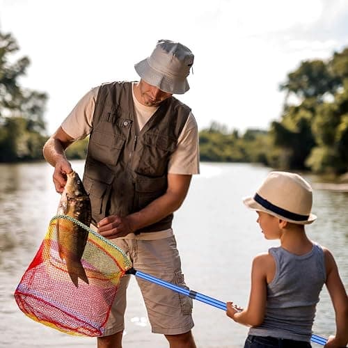 PLUSINNO Kids Fishing Net, Telescopic Lightweight Landing Net with Aluminum Pole Handle and Nylon Mesh, Catch and Release Butterfly Net for Kids Youth Outdoor thumbnail 6