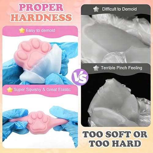 Generisch Flüssigsilikon für Katzenpfote Squishy Selber Machen Bastelset für Kinder Erwachsene, 1: 1 Verhältnis Gemischt Superweiches Silikongummi, DIY Stressabbau Sensorik Spielzeug (Rosa) thumbnail 4