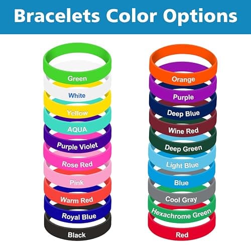 Custom Wristbands for Events Bulk 1-5000PCS with Text Logo Icon,1/2" Wide Personalized Silicone Bracelet for Motivition Gifts,Customized Rubber Bracelet for Men Women,Customizable Wrist Band thumbnail 3