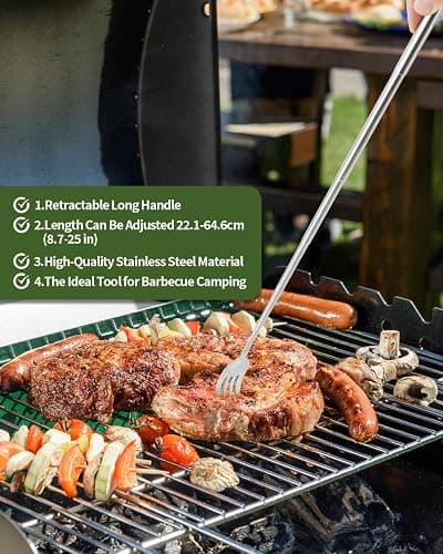 2 PCS Extendable Fork, Prank Long Telescopic Forks, Expandable 8.7-25.4" | Extending Random Fun Stuff, Telescopic Fork Gag Gift, Expandable Handle Spoon for BBQ Dinner Fruit Dessert Cutlery thumbnail 4