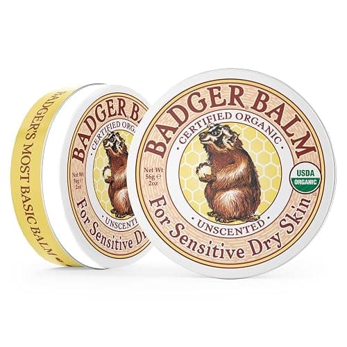 Badger Balm Unscented, 100% Organic Olive Oil & Beeswax, Fragrance Free Hand Cream, Long Lasting Sensitive Skin Moisturizer, 2 oz Tin thumbnail 3