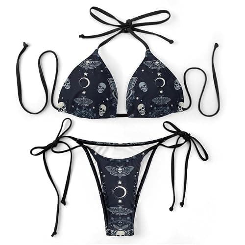 Aiyoolee Minimalist Cheeky Bikini, Brazilian Triangle Top Tie Side Bottom Bathing Suit for Women - Image 1