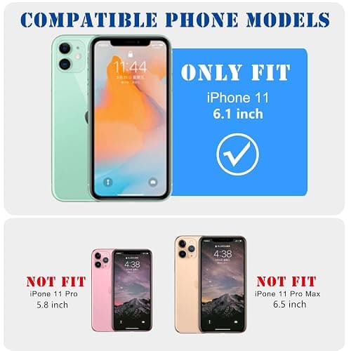 HYUEKOKO Striped Phone Case for iPhone 11, Fashion Retro Stripe Pattern Aesthetic Cover, Soft TPU Slim Shockproof Case for Girls Women-Blue and Coffee thumbnail 4