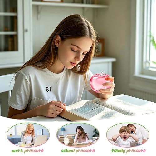 2PCS Apple Squishy, Slushy Apple Squishy, Cute Fruit Slow Rising Sensory Fidget Stress Ball for Anxiety, Christmas Party Favors thumbnail 5