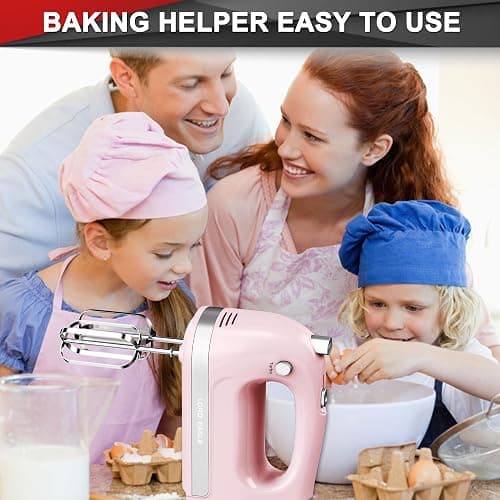 Lord Eagle Hand Mixer Electric 400W, 5 Speed handheld Mixer, 5 Stainless Steel Accessories for Baking Cake Egg Cream Food Beater, Turbo Boost/Self-Control Speed + Eject Button thumbnail 7