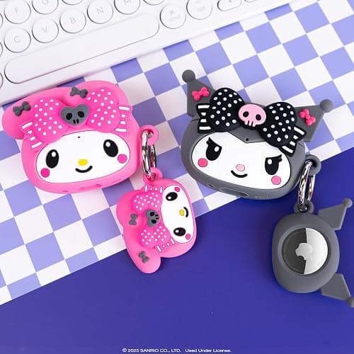 iFace My Melody 50th and Kuromi 20th Anniversary Case [ Compatible with AirPods 4 ] Cute Silicone Protective Cover [Carabiner Included] [Wireless Charging Capatible] - Kuromi 20th Anniversary thumbnail 6