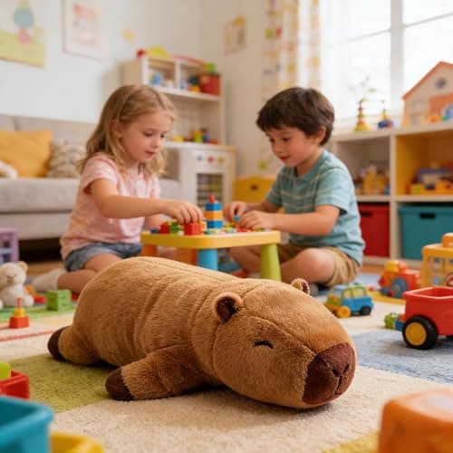 WESOPAN 3.3 lbs Weighted Capybara Stuffed Animals, 24 Inch Giant Capybara Weighted Plush Cute Soft Teddy for Kids Adults thumbnail 7