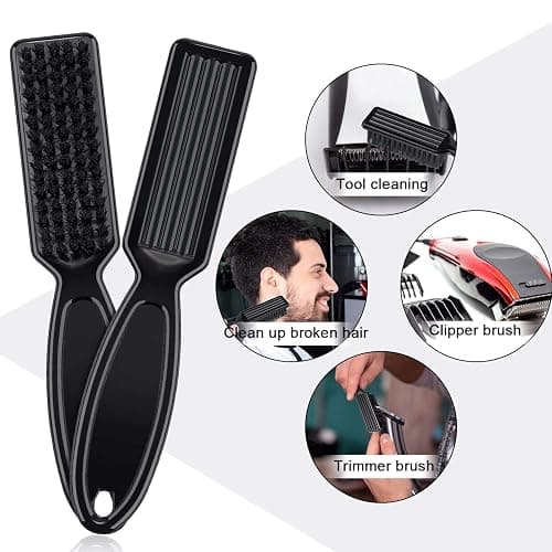 Patelai 12 Pcs Barber Clipper Brush Blade Trimmer Cleaning Brush for Fades Nail Neck Duster Manicure Salon(Black) thumbnail 7