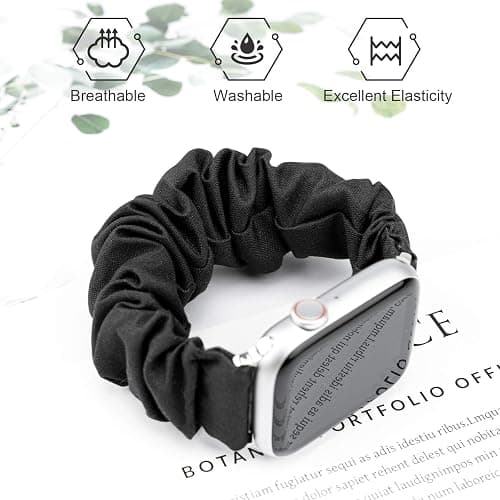 Greatfine Scrunchie Band Compatible with Apple Watch Bands 38mm 40mm 41mm 42mm 44mm 45mm 46mm 49mm Women, Elastic Scrunchie Watch Strap for iWatch Watch Series 11 10 9 8 7 6 5 4 3 2 1 SE 3 2 Ultra 3 2 thumbnail 4