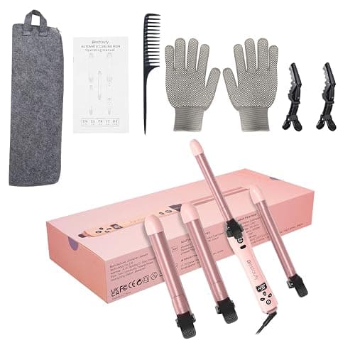 Bestauty Automatic Hair Curler, 4 in 1 Hair Curler with 19-32mm Interchangeable Ceramic Curling Tongs, 360° Rotating 160-220° C Curling Iron, Dual Voltage(Pink) thumbnail 7