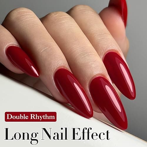 Double Rhythm 15ML Gel Nail Polish Pure Sheer Same Color Same Bottle Soak Off Gel Polish Art Manicure Salon DIY at Home for Women (Dark Red-A1104) thumbnail 3