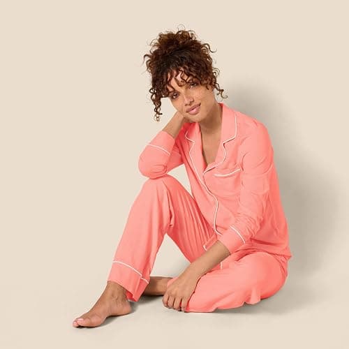 Amazon Essentials Women's Cotton Modal Long-Sleeve Shirt and Full-Length Bottom Pajama Set thumbnail 5