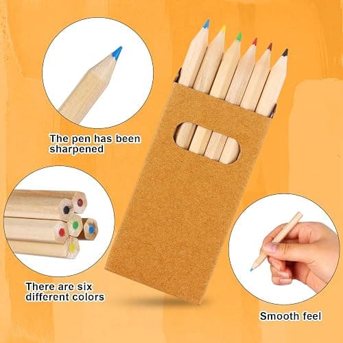 TBoxBo 120Pcs/20 Boxs Boxs Colored Pencils Bulk Mini Drawing Pencils Set for Kids, 3.5inch Short Fat Color Pencils for Adult Coloring Books, Classroom School Drawing Birthday Wedding Party Favors thumbnail 4