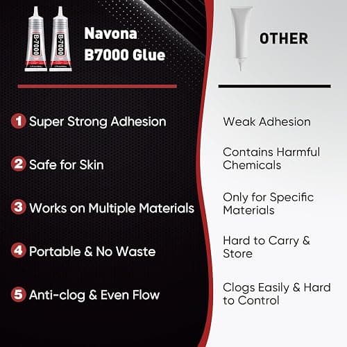 4 PCS 110ml B7000 Glue Clear with Precision Tip, Rhinestone Glue for Nail, Craft Glue, Bedazzling Glue, Shoe Glue, Jewelry Glue for Rhinestone Shoe Jewelry Making DIY Craft Makeup Metal thumbnail 6
