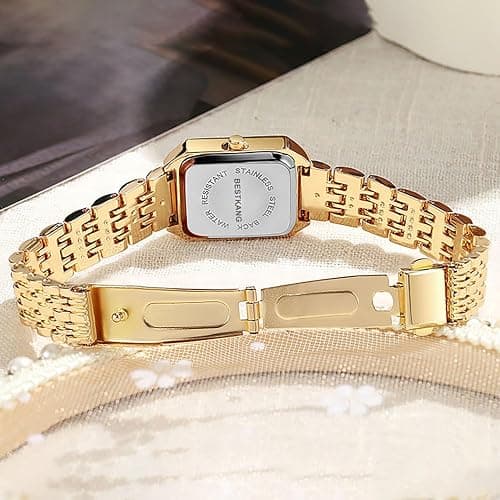 BESTKANG Watches for Women Wrist Watches Steel Strap Womens Watch Casual Fashion Simple Square Quartz Wristwatch thumbnail 5