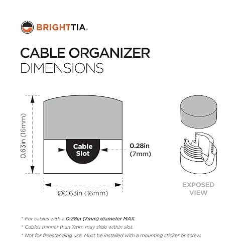 BRIGHTTIA Cable Clips - Premium Brass Cord Management for Home, Office & Car - Multipurpose Wire Holder Organizer - Sleek & Durable Design - Ideal Gift for Men, Women & Students - 4-Pack (Chrome) thumbnail 5